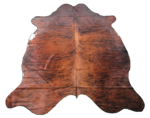 Cognac Brown Brindle Cowhide Rug - Size: 7.5x6.5 feet M-1322