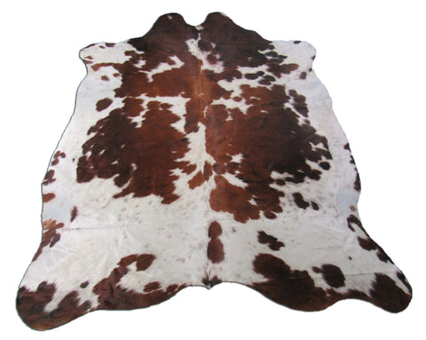 Dark Brown Tricolor Cowhide Rug Size: 7x6.2 feet M-1333