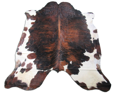 Huge Tricolor Cowhide Rug Size: 8.5x7 feet M-1334