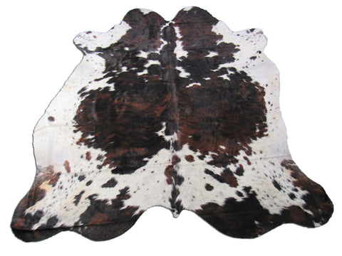 Tricolor Cowhide Rug (well destributed) Size: 7x6.7 feet M-1340