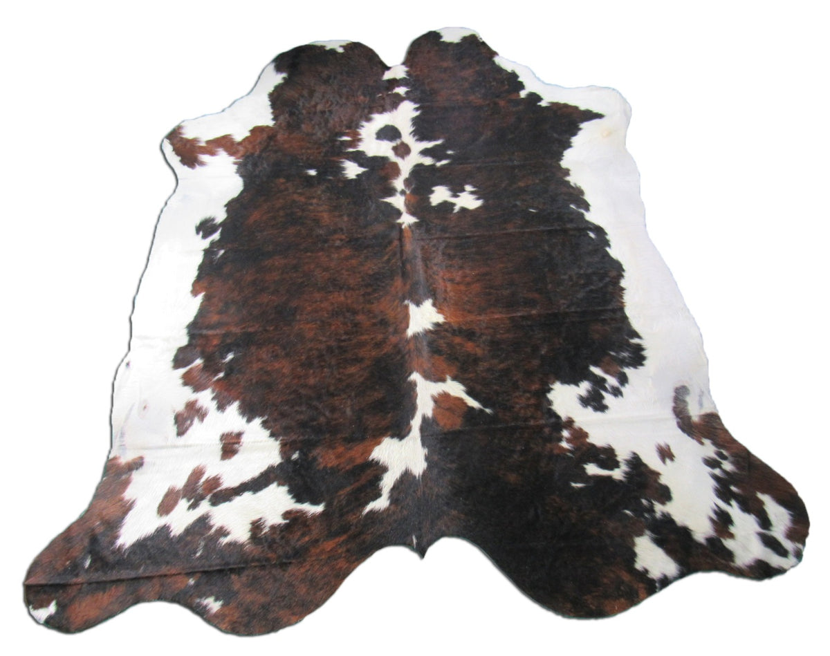 Huge Tricolor Cowhide Rug Size: 7.2x7.5 feet M-1347