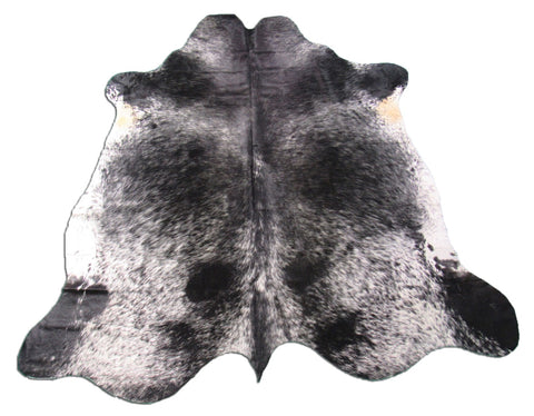 Salt & Pepper Black and White Cowhide Rug (yellow armpits) Size: 7x6.5 feet M-1350