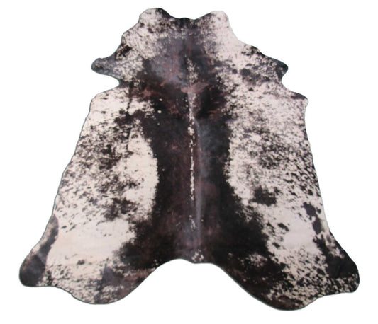Distressed Print Cowhide Rug (some bald spots) Size: 7x5.5 feet M-1362
