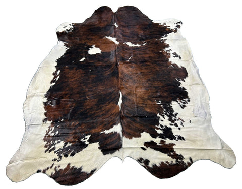 Big Tricolor Cowhide Rug Size: 8x7 feet M-1371