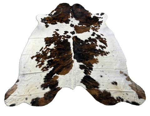 Big Tricolor Cowhide Rug Size: 8x7 feet M-1372