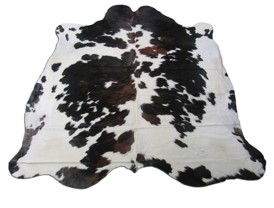 Tricolor Cowhide Rug (fire brand) Size: 7x7 feet M-1387