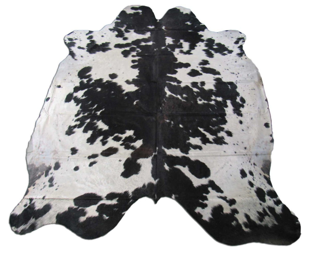 Big Mainly Black & White Cowhide Rug (HUGE AND HEAVY) Size: 8.5x7 feet M-1389