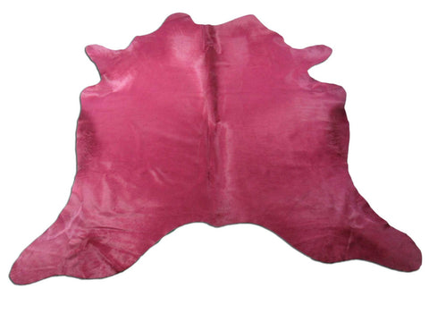 Dyed Fuchsia Cowhide Rug - Size: 6.2x7 feet M-1426