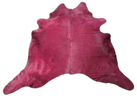 Dyed Fuchsia Cowhide Rug - Size: 7x7.2 feet M-1427