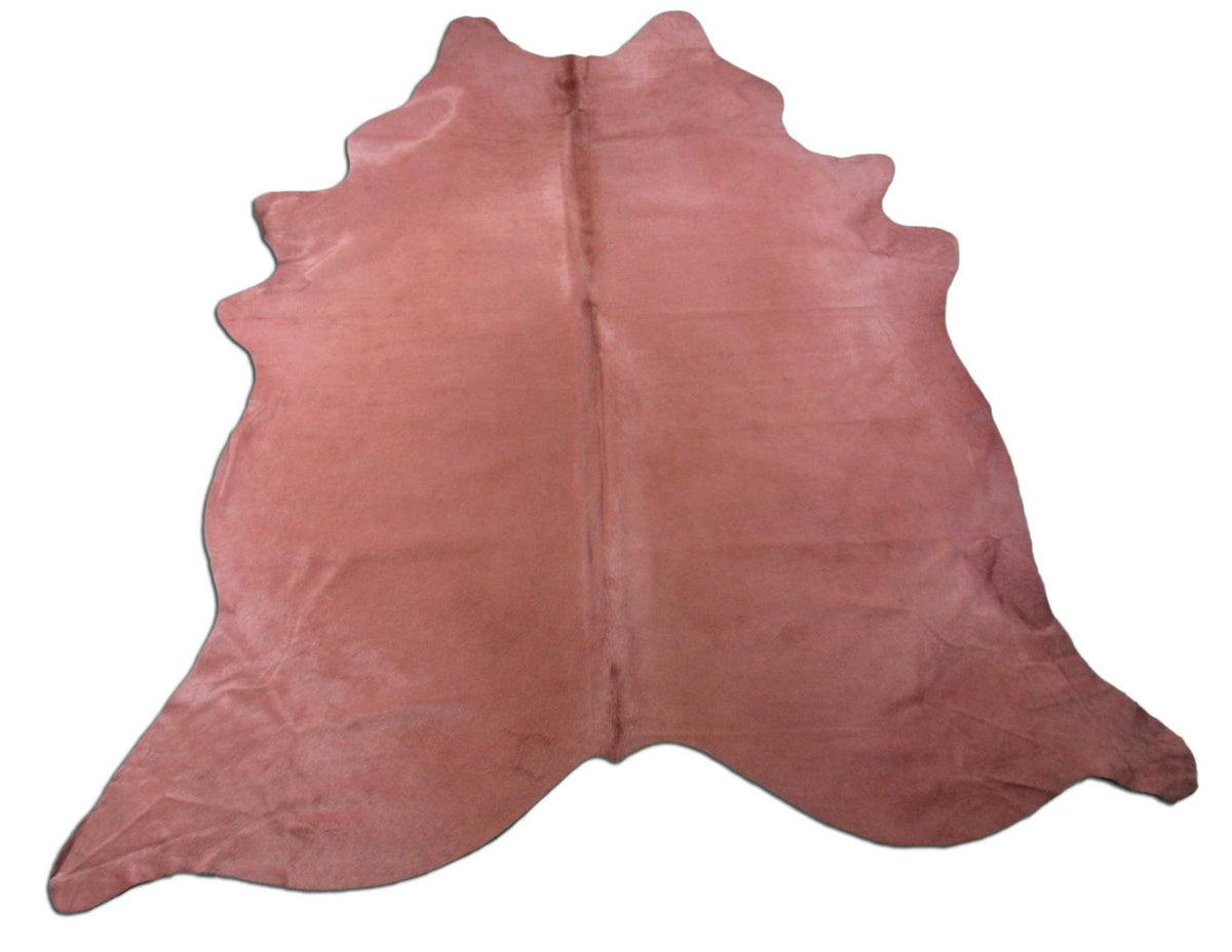 Dyed Salmon Pink Cowhide Rug - Size: 8' x 7' M-1428