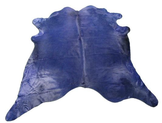 Dyed Dark Blue Cowhide Rug - Size: 7' x 7.5' M-1430