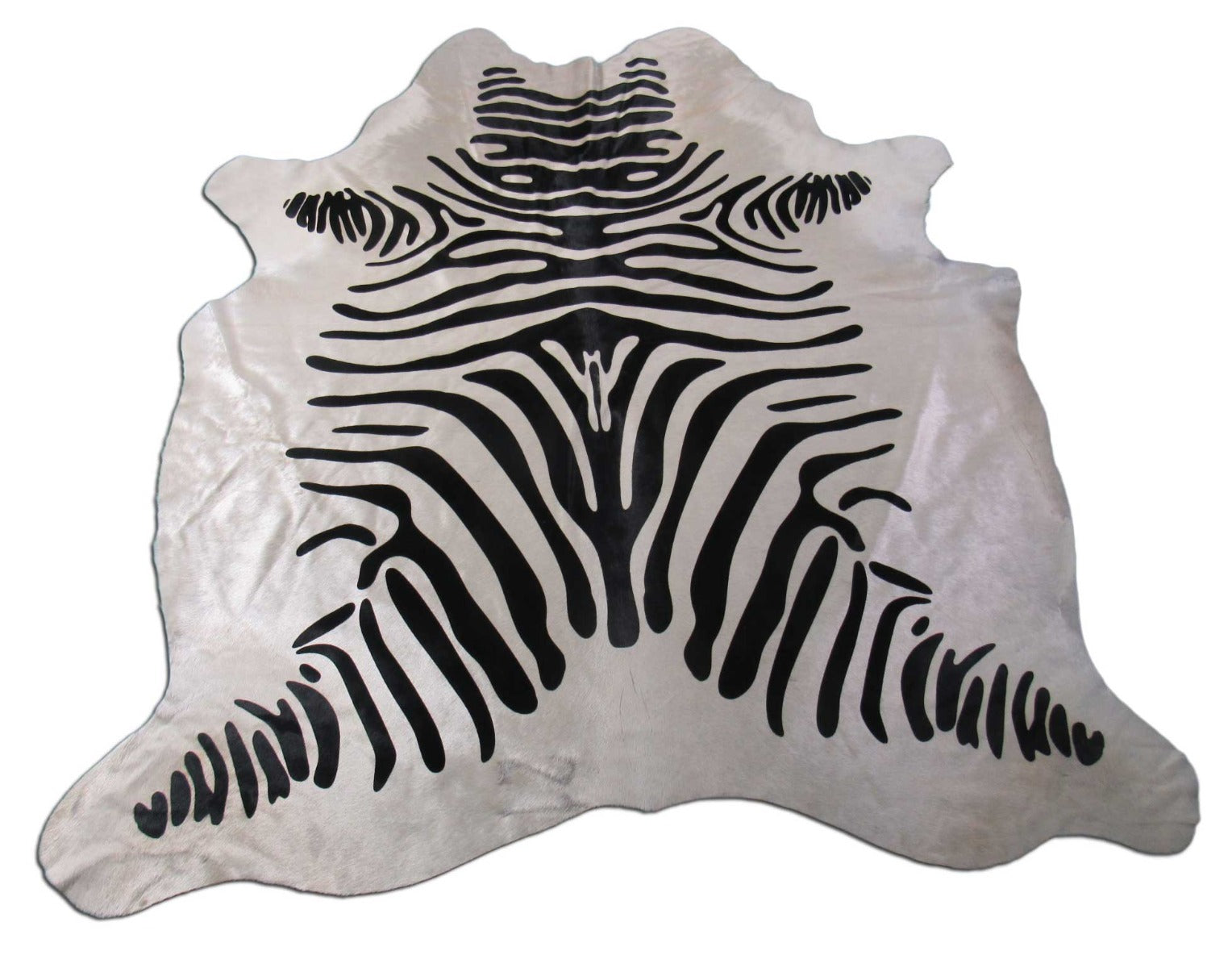 Gorgeous Zebra Print Cowhide Rug (Hair is super nice!/ fire brand) Size: 6.2x6 feet M-1431