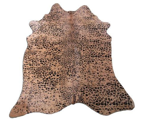 Distressed Leopard Printed Cowhide Rug Size: 7x5.5 feet M-1440