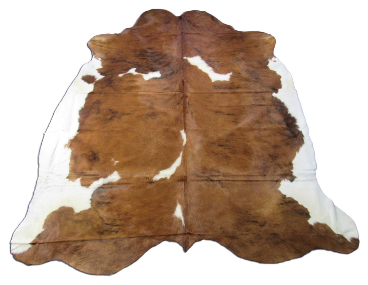 Gorgeous Tricolor Cowhide Rug Size: 8x7 feet M-1468