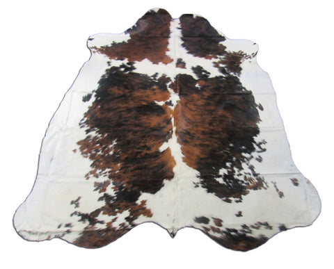 Speckled Tricolor Cowhide Rug - Size: 7.2x6.5 feet M-1479