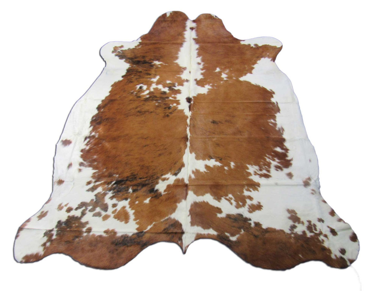 Gorgeous Tricolor Cowhide Rug (good patch) Size: 7.2x7 feet M-1494