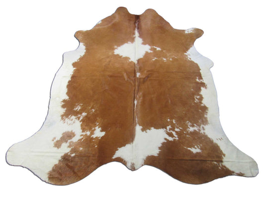 Brown & White Cowhide Rug Size: 7.5x7.2 feet M-1499