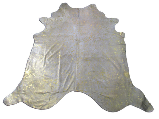 Gold Metallic Cowhide Rug (HUGE) Size: 8.7x8 feet M-1507