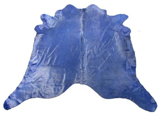 Dyed Dark Blue Cowhide Rug - Size: 7.2' x 7.2' M-1517