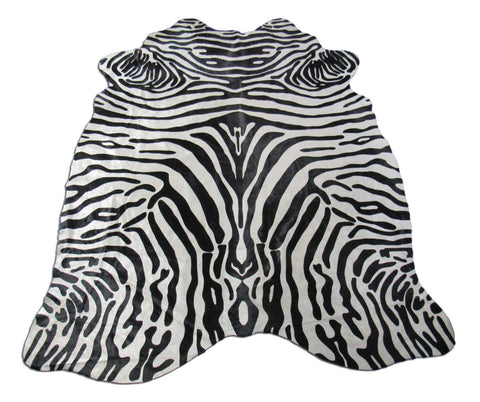 Upholstery Zebra Cowhide Rug (perfect quality) Size: 7x5.2 feet M-1519