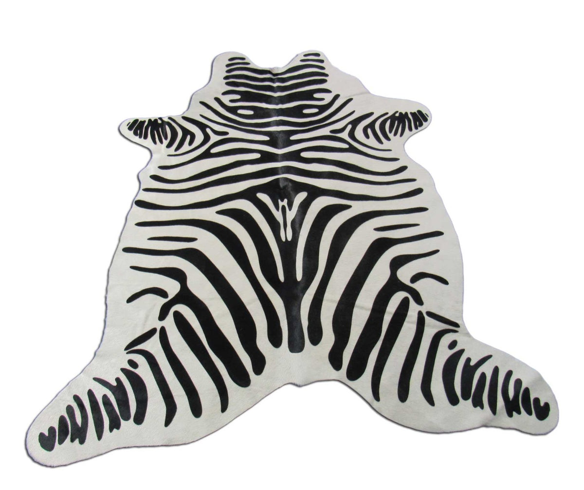 Small Size Zebra Cowhide Rug (perfect quality!!!) Size: 6x5.5 feet M-1523