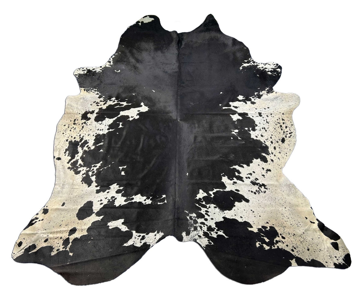 Giant Black & White Cowhide Rug Size: 9x8 feet M-1534