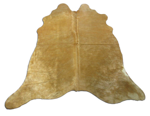 Dark Beige Cowhide Rug (shiny hair) Size: 6x6 feet M-1549