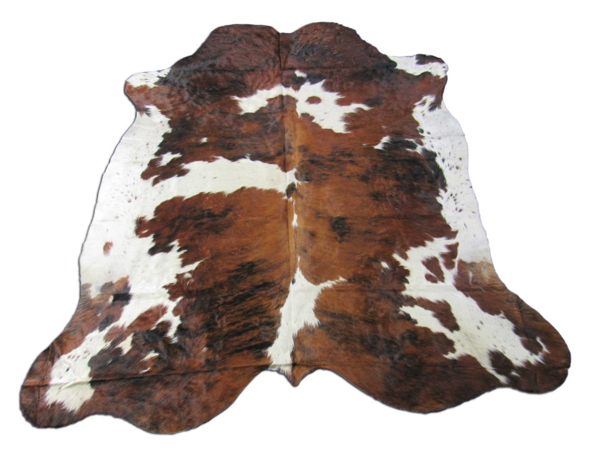 Speckled Tricolor Cowhide Rug - Size: 7x6.5 feet M-1564