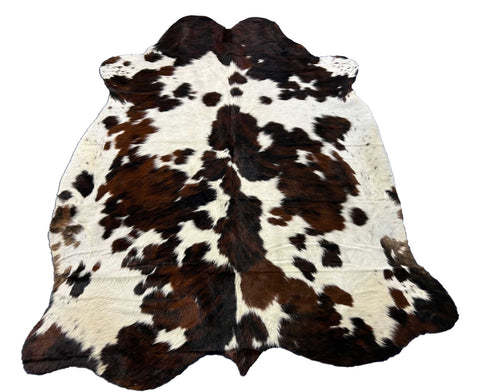 Tricolor Speckled Cowhide Rug (longish hair) - Size: 7x6 feet M-1578