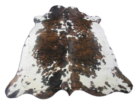 Speckled Tricolor Cowhide Rug - Size: 7x6.5 feet M-1587