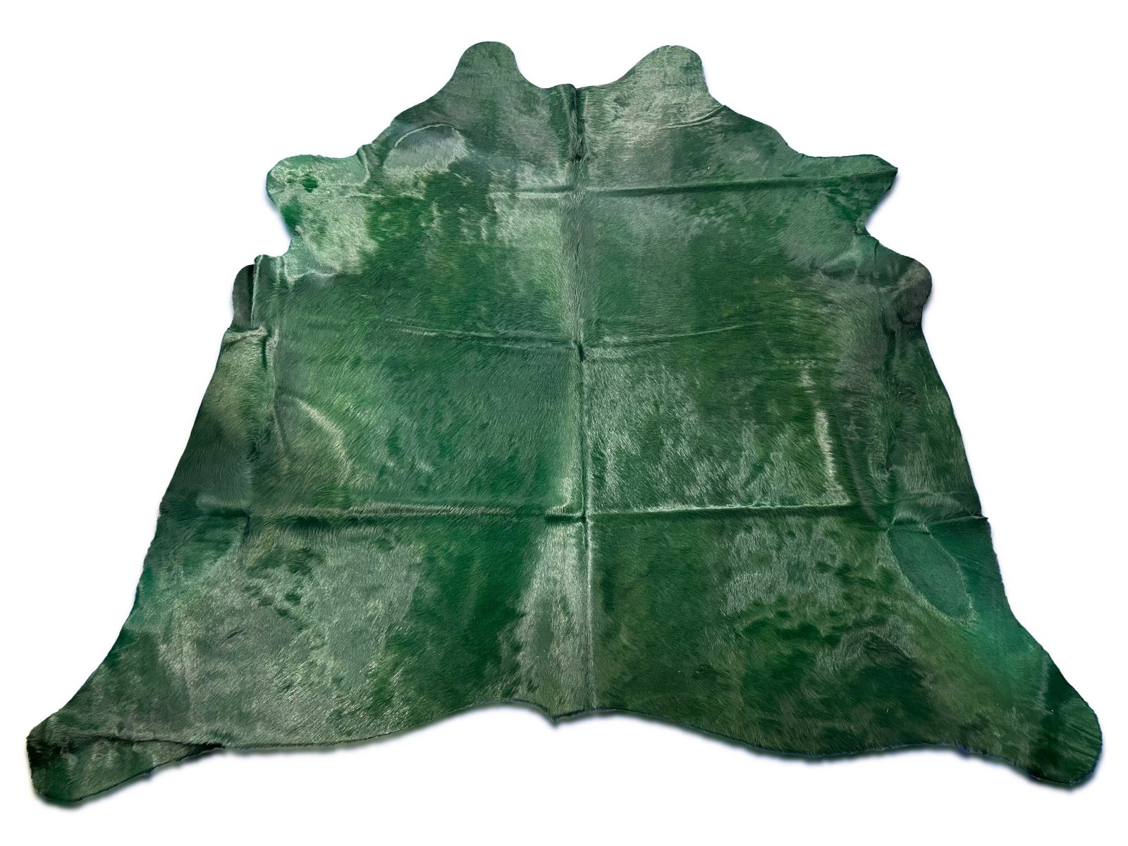 Dyed Emerald Green Cowhide Rug - Size: 7.2x7.5 feet M-1609