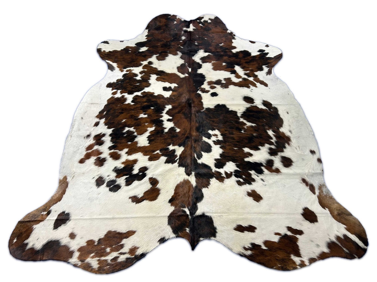 Tricolor Cowhide Rug (quite speckled/ gorgeous) Size: 7.7x7 feet M-1614