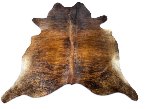 Nice Brown Brindle Cowhide Rug Size: 7.2x7.5 feet M-1626