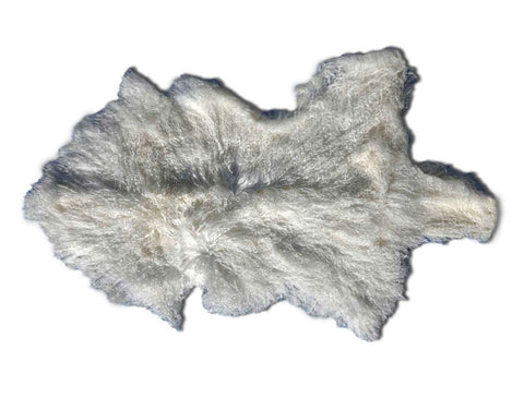 Natural White Mongolian Sheep Skin (Tibetan Lamb skin) Size ~ 38 X 22 inches