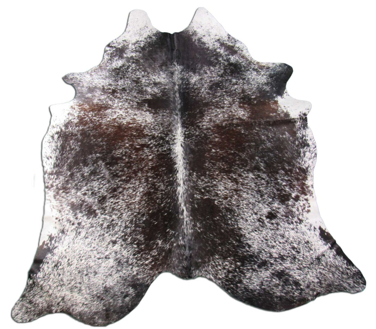 Dark Chocolate & White Speckled Cowhide Rug Size: 8 1/4x7 1/4 feet O-1017