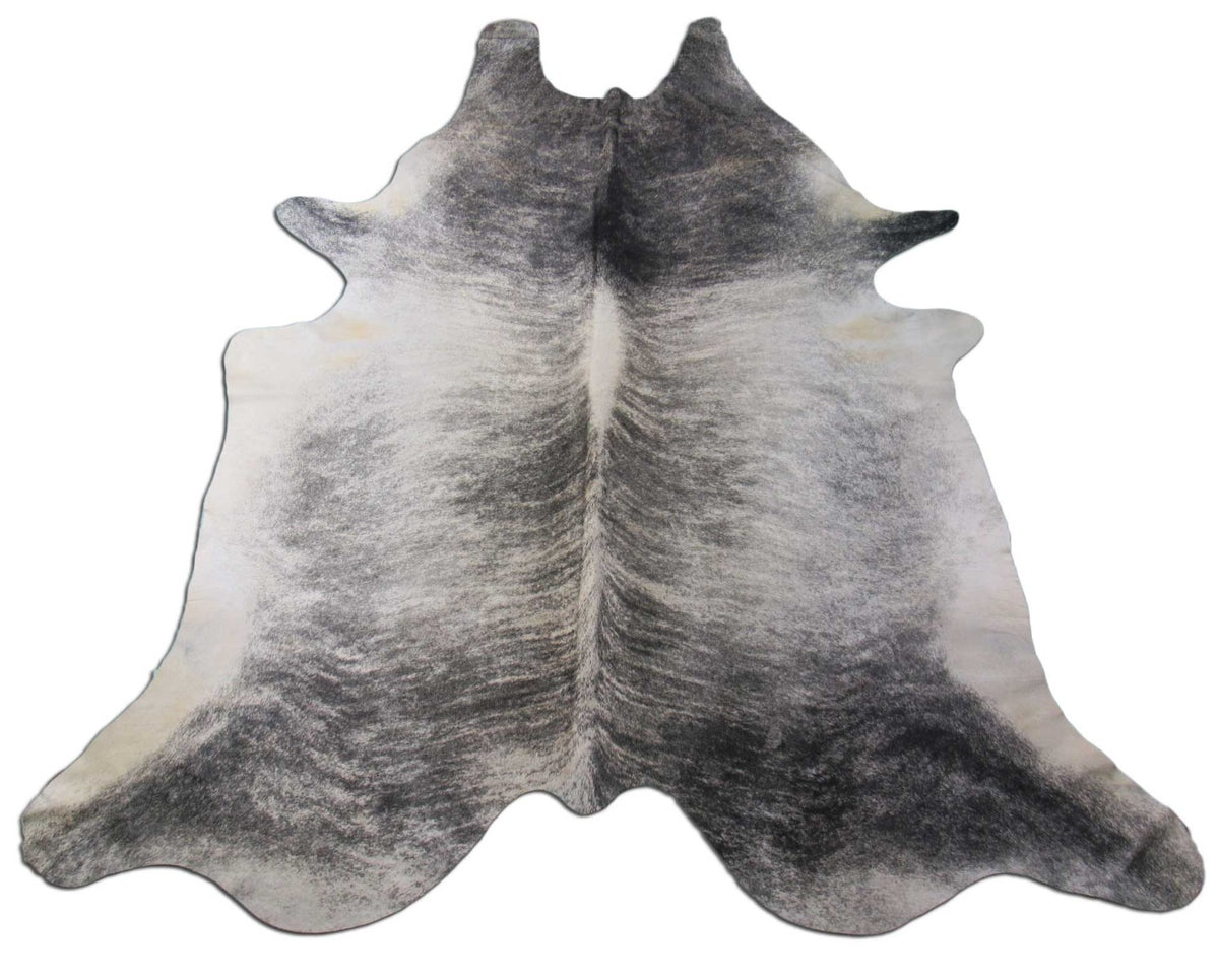 Grey Brindle Cowhide Rug (beige in armpits) Size: 8 1/2x7 1/4 feet O-1022