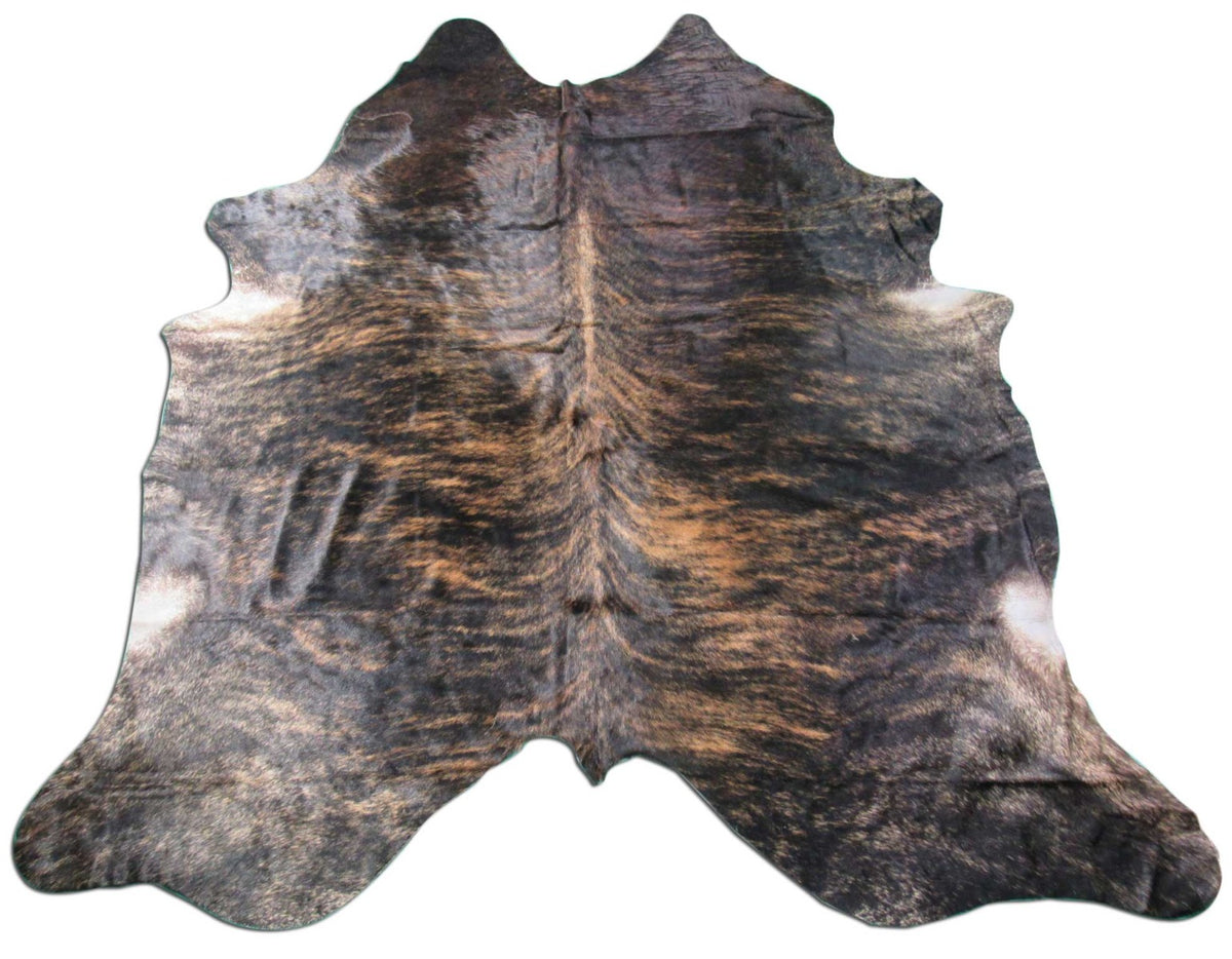 Huge Dark Brindle Cowhide Rug Size: 8 1/4x7 feet O-1053