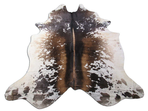 Special Brazilian Tricolor Cowhide Rug Size: 7.7x7 feet O-1104