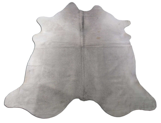 Grey Cowhide Rug (some beige spots) Size: 7x7 feet O-1128