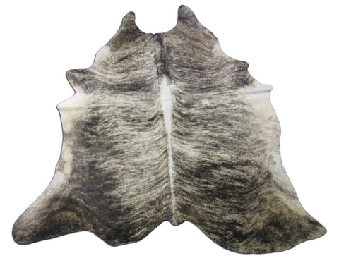 Dark Grey Brindle Cowhide Rug (cool dorsal line) - Size: 8x6.2 feet O-1160