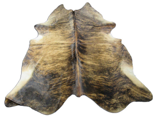 Brown Brindle Cowhide Rug - Size: 7.7x6.7 feet O-1161