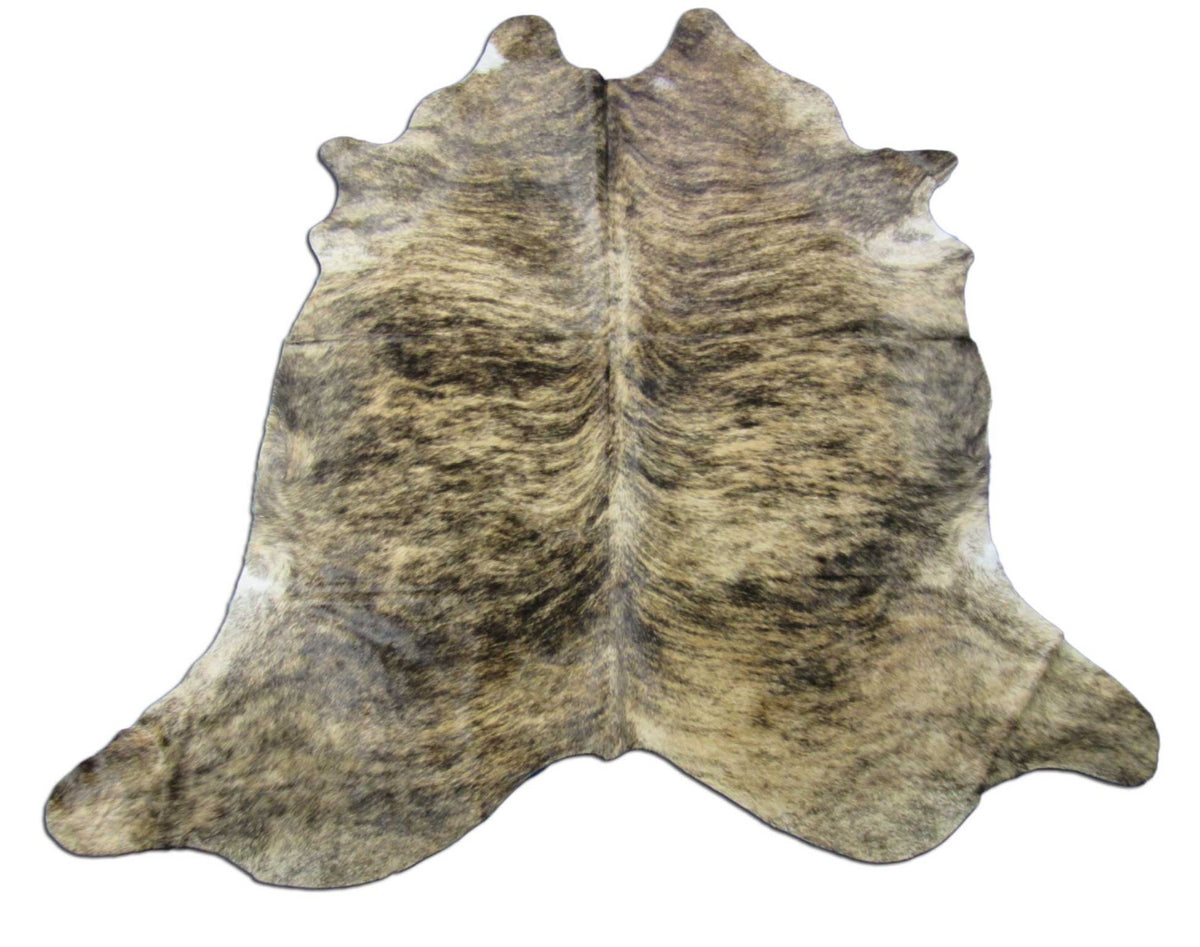 Brown Brindle Cowhide Rug - Size: 7.2x6.5 feet O-1163