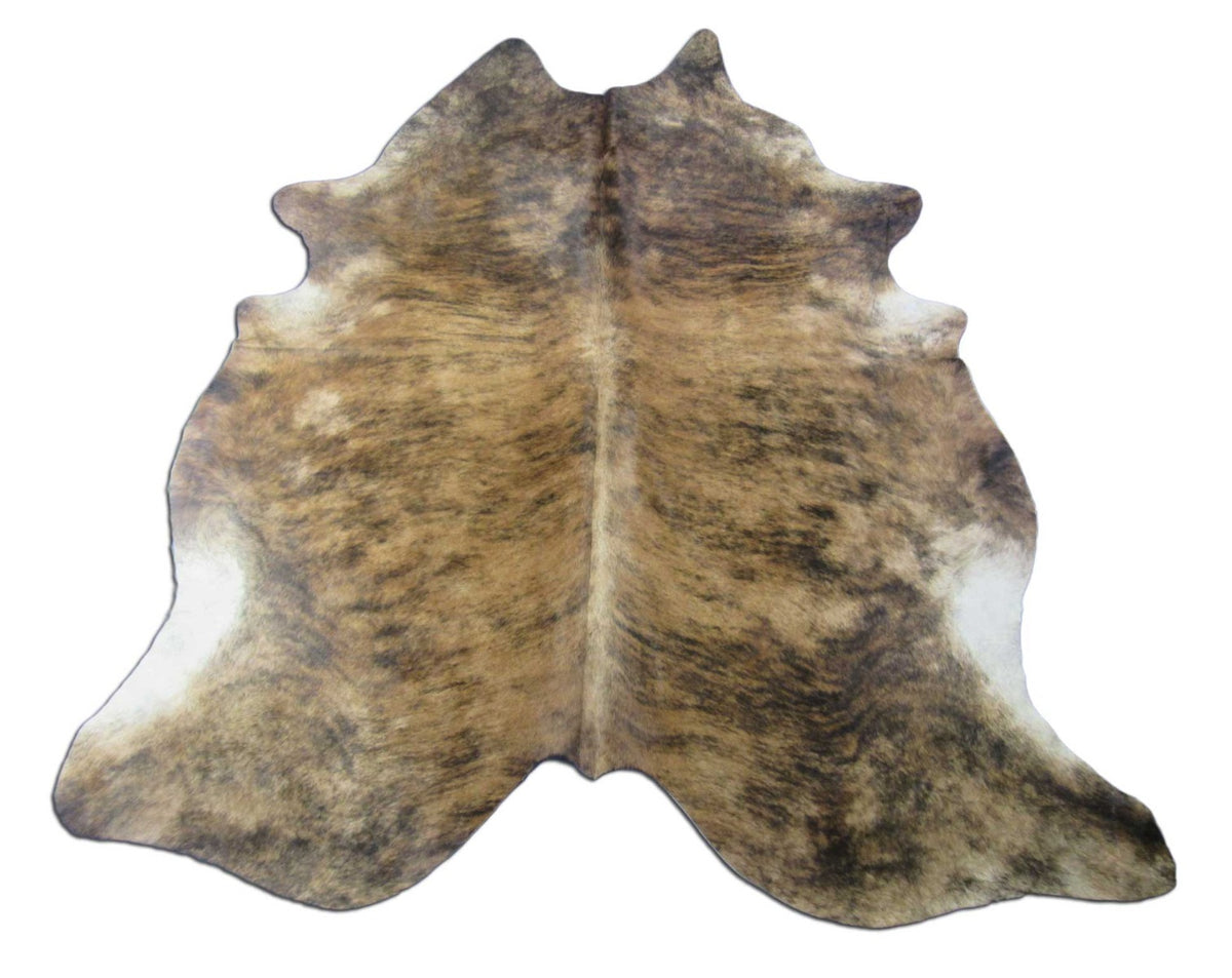 Giant Medium Brown Brindle Cowhide Rug - Size: 8.2x7 feet O-1167