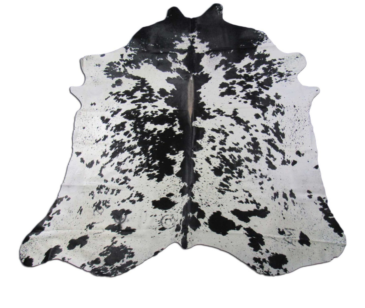 Giant Speckled Black and White Cowhide Rug - Size: 8.7x7.2 feet O-1185