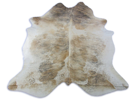 Gorgeous Marble Like Brindle Tricolor Cowhide Rug Size: 7.5x6.2 feet O-1195