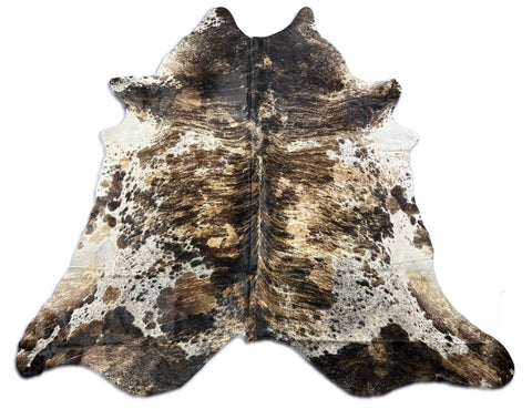 Tricolor Speckled Cowhide Rug - Size: 8.2x7.5 feet O-261