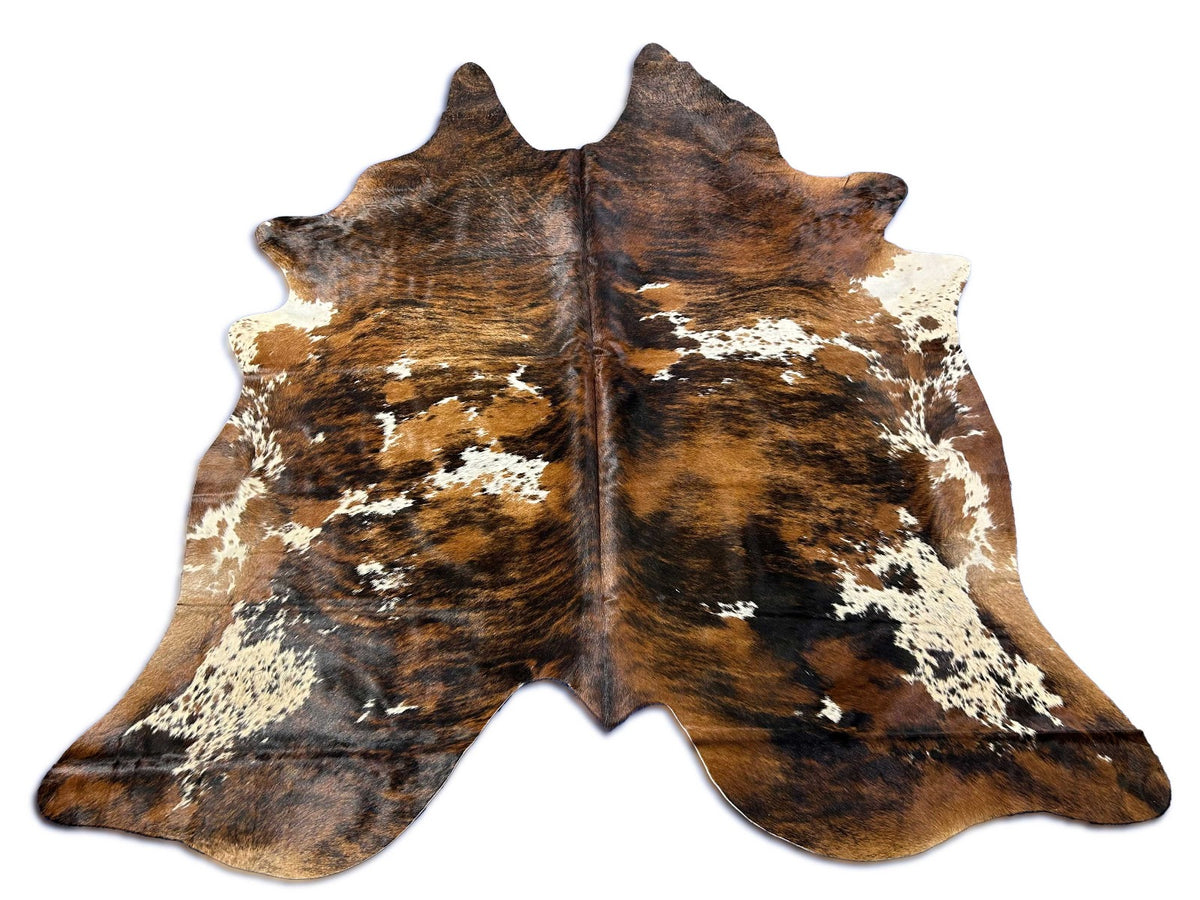 Speckled Tricolor Cowhide Rug - Size: 7x6.5 feet O-264