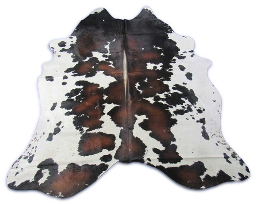 Spotted Reddish Brown and White Cowhide Rug - Size: 8x6.5 feet O-269