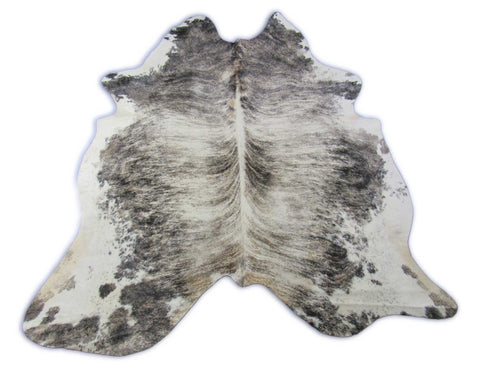 Stunning Grey Brindle Cowhide Rug (light belly) Size: 7.5x6.7 feet O-282