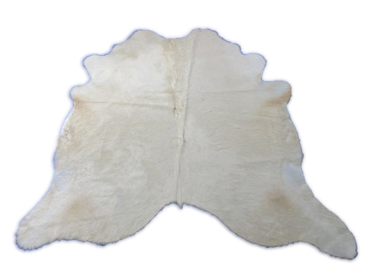 Long Hair Off-white Cowhide Rug Size: 6.2x6.5 feet O-297